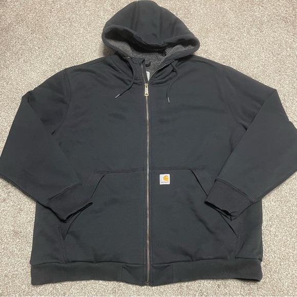 Men’s Carhartt Rain Defender Relaxed Fit Sherpa Lined Zippered Sweatshirt XXL - Picture 1 of 7